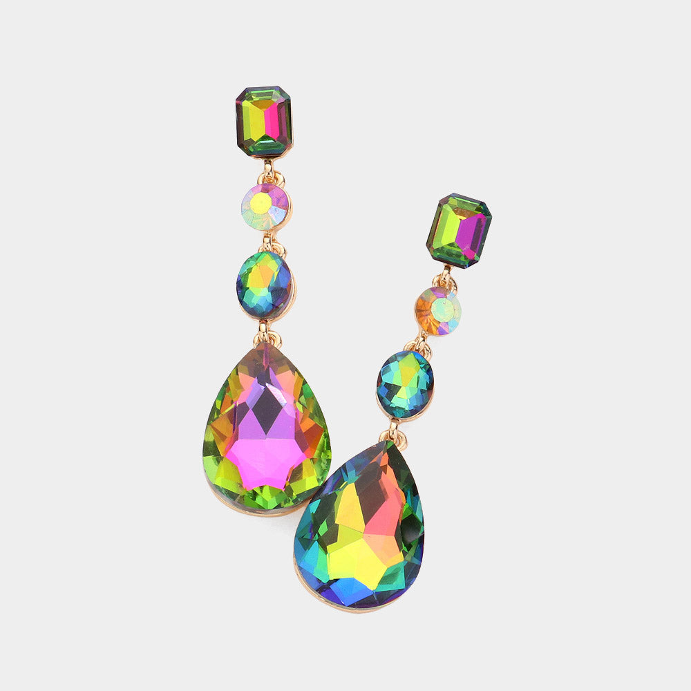 Madeline Love Default Teardrop Crystal Stone Accented Evening Earrings