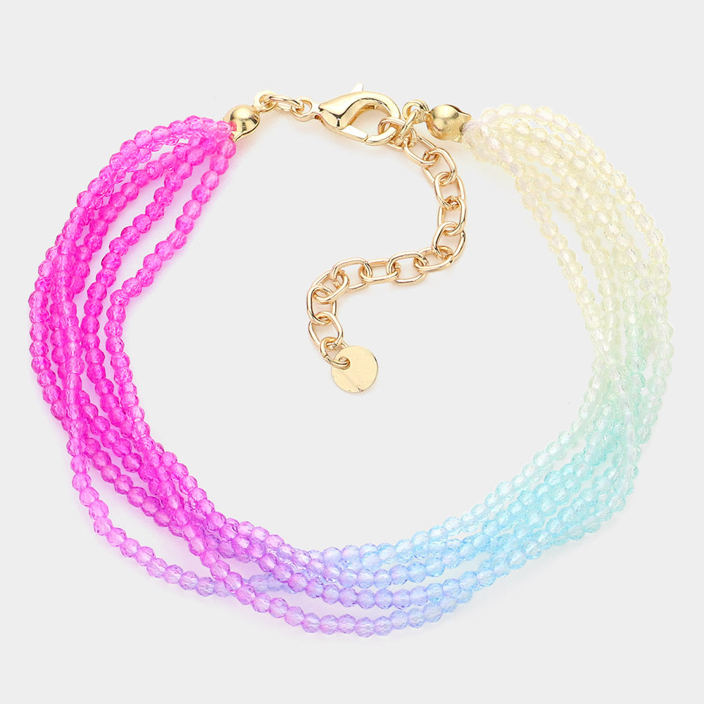 Madeline Love Multi Gradation Seed Beaded Layered Bracelet - Bracelets