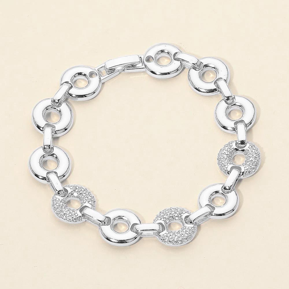 Madeline Love Rhodium CZ Pave Ring Link Bracelet