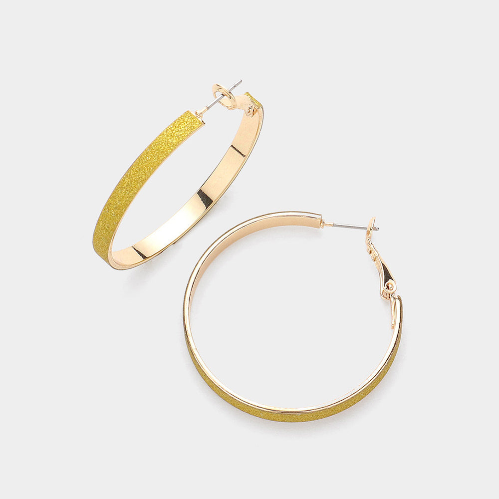 Madeline Love Gold Glittered Hoop Earrings