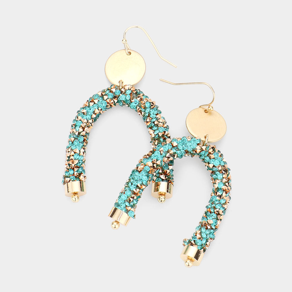 Madeline Love Turquoise Stone Cluster Arch Dangle Earrings