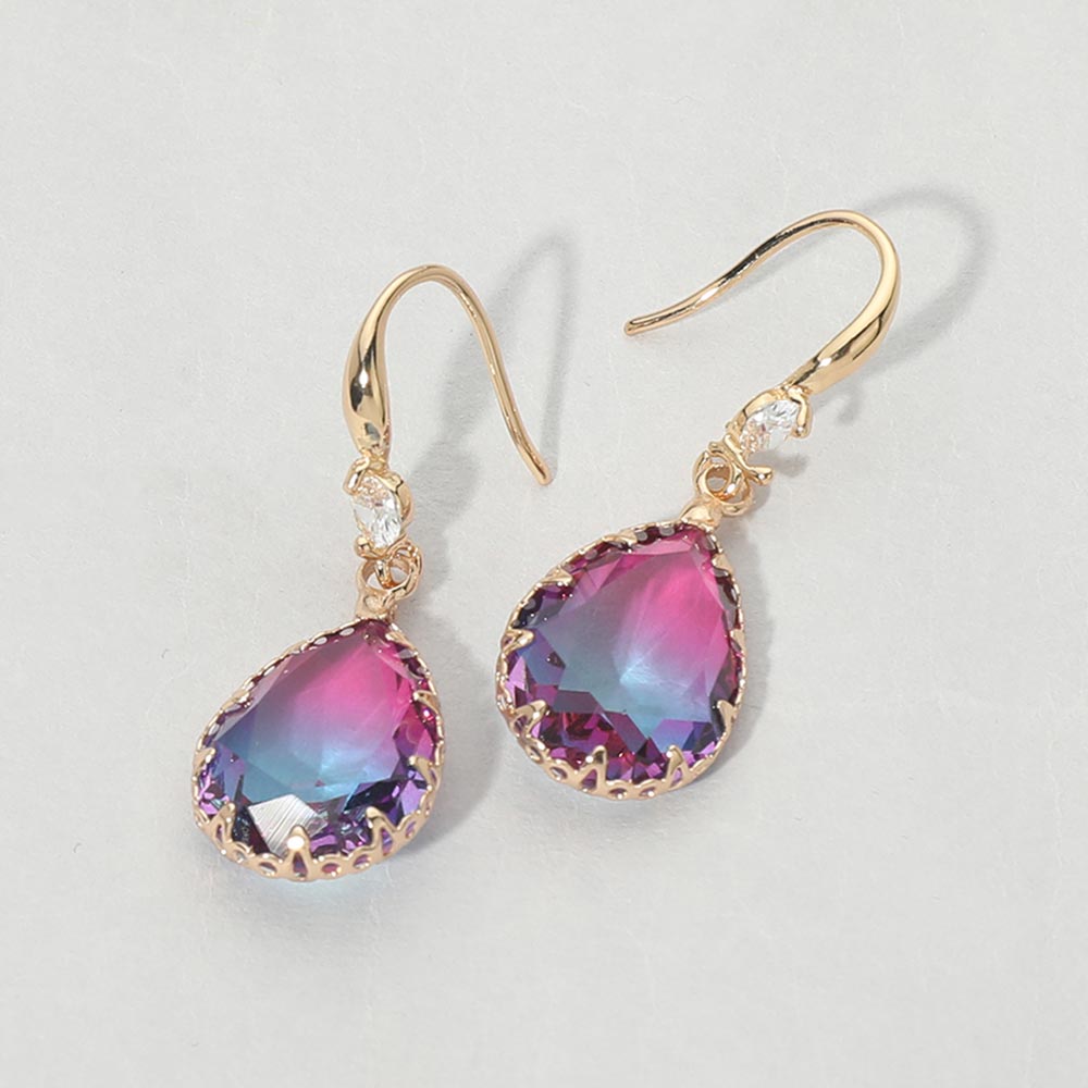 Madeline Love Blue, Purple Teardrop Stone Drop Earrings