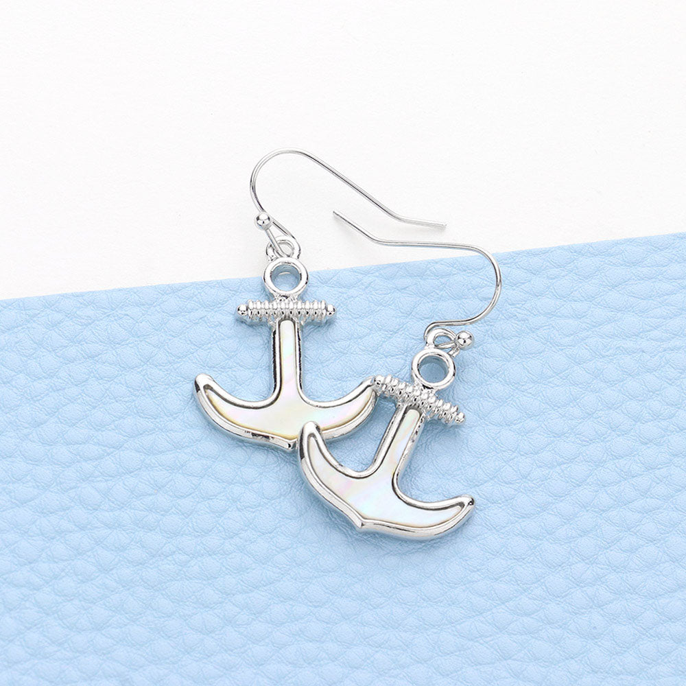 Mother of Pearl Mother of Pearl Anchor Dangle Earrings