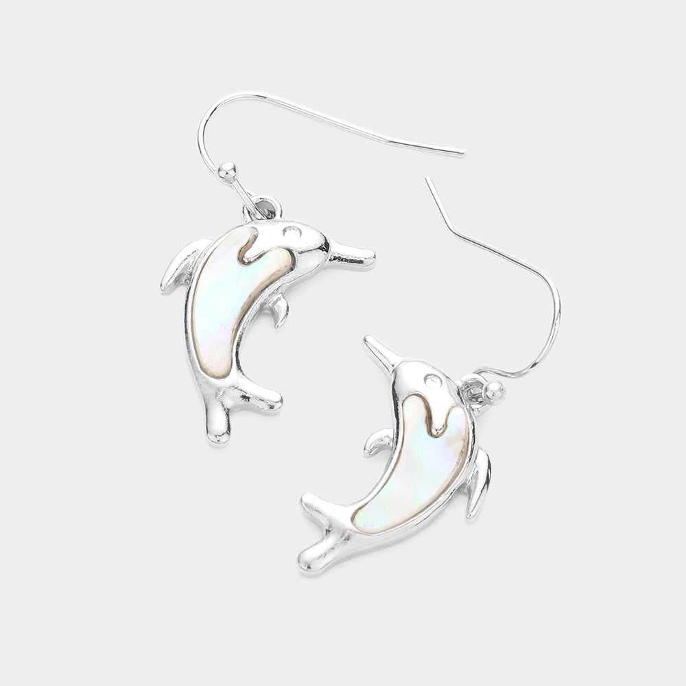 Mother of Pearl Mother of Pearl Dolphin Dangle Earrings