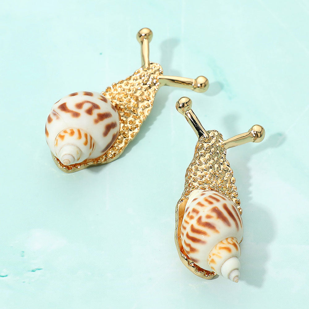 Madeline Love Gold Bold Unique Snail Earrings