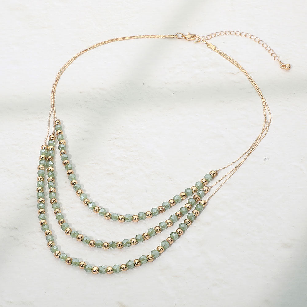 Madeline Love Mint Layered Faceted Beaded Necklace