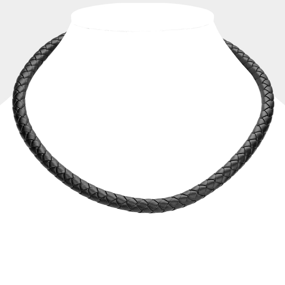 Madeline Love Black Faux Leather Necklace - Necklaces