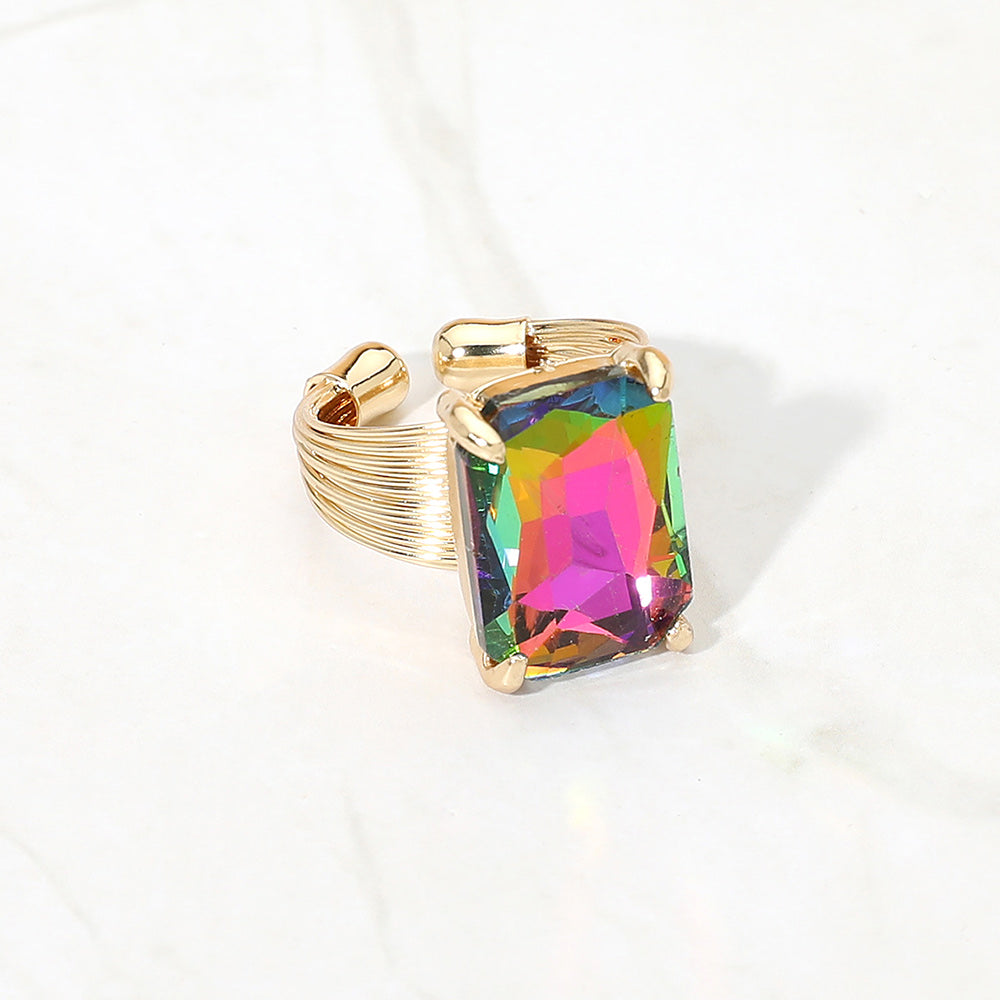 Madeline Love Vitrail Medium Emerald Cut Stone Adjustable Ring