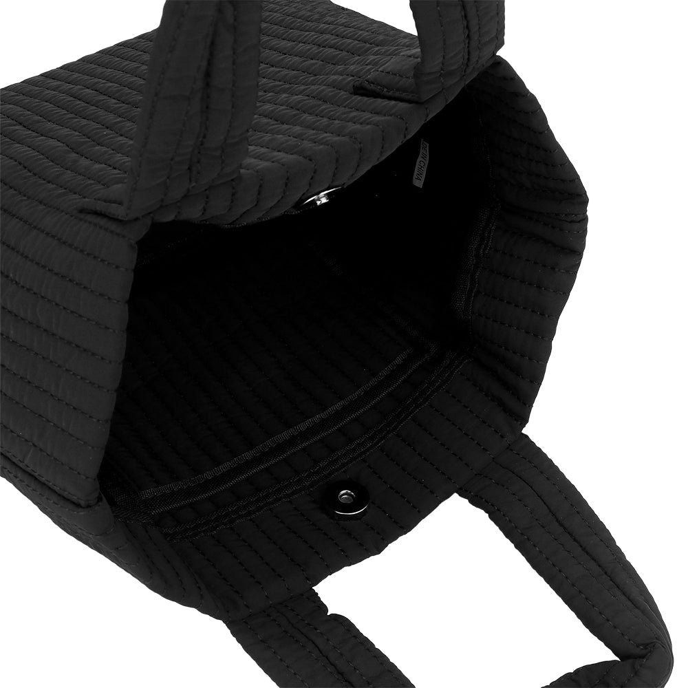 Madeline Love Black Quilted Padded Tote Bag - Bags & Wallets - extra