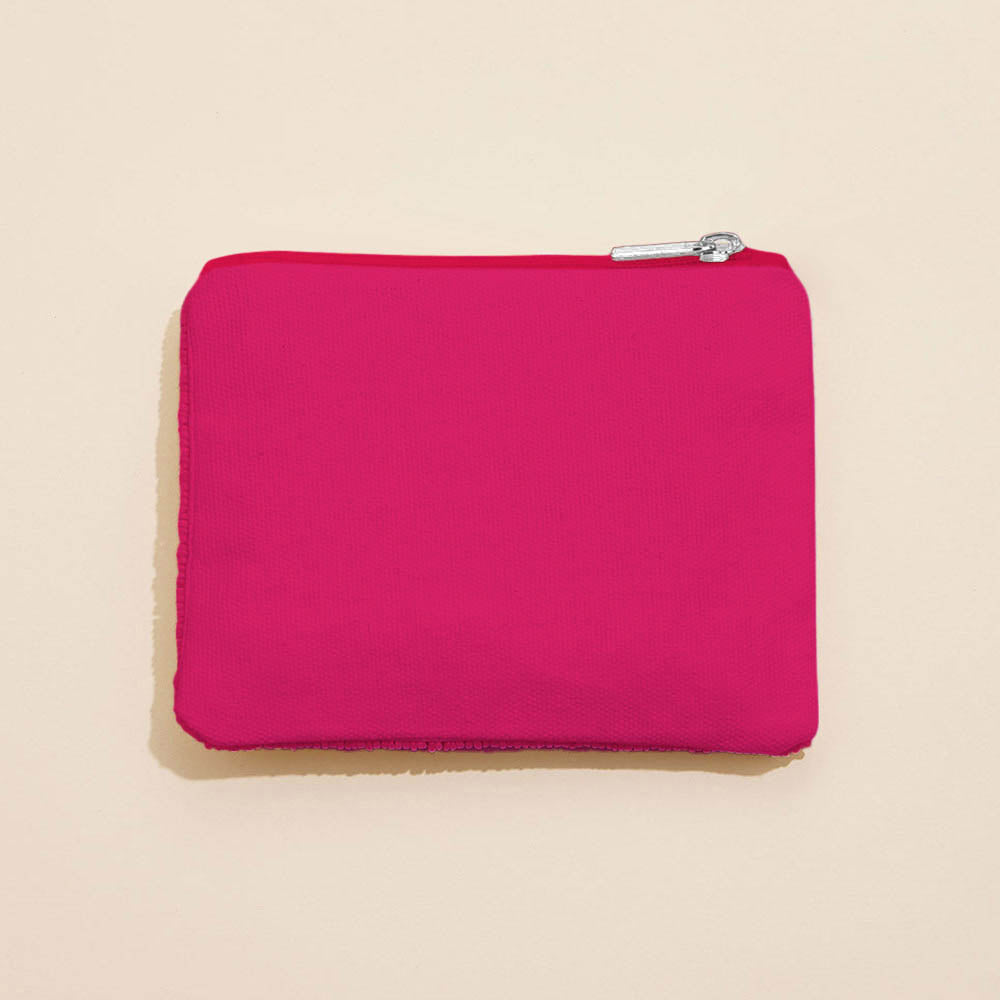 Madeline Love Dark, Pink BE MINE Message Heart Sequin Seed Beaded Mini Pouch Bag - Bags & Wallets - desc