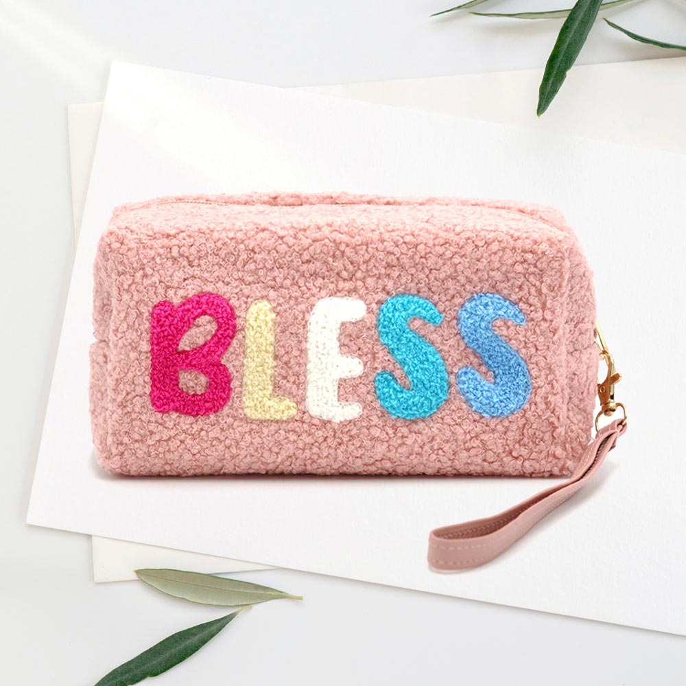 Madeline Love Pink Faux Fur Bless Pouch With Wristlet - Bags & Wallets