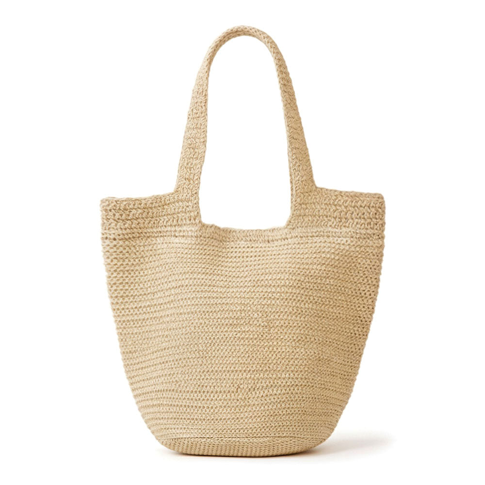 Madeline Love Beige Round Bottom Handmade Strap Woven Straw Tote Bag - Bags & Wallets - extra