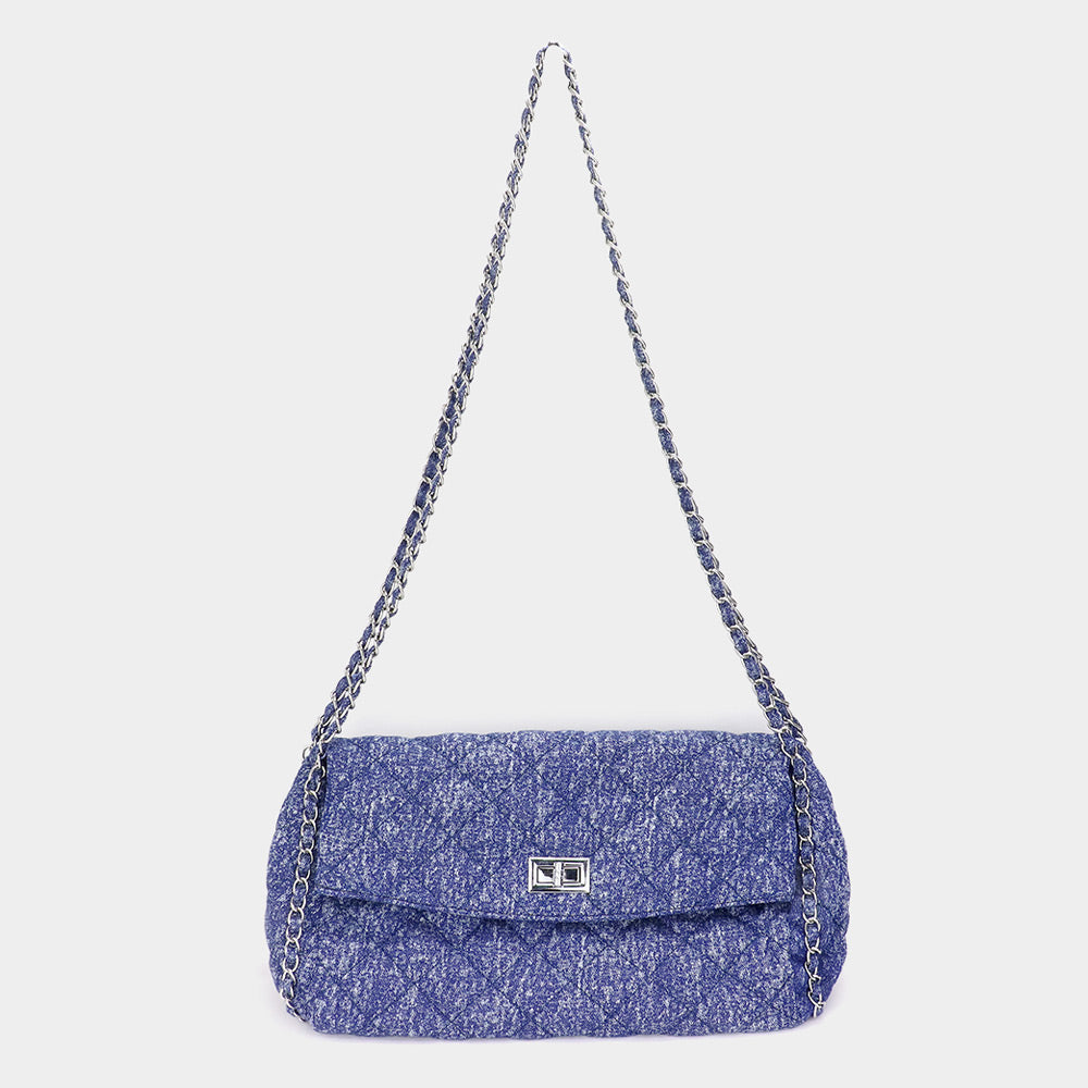 Madeline Love Denim Quilted Denim Shoulder Bag - Bags & Wallets - extra