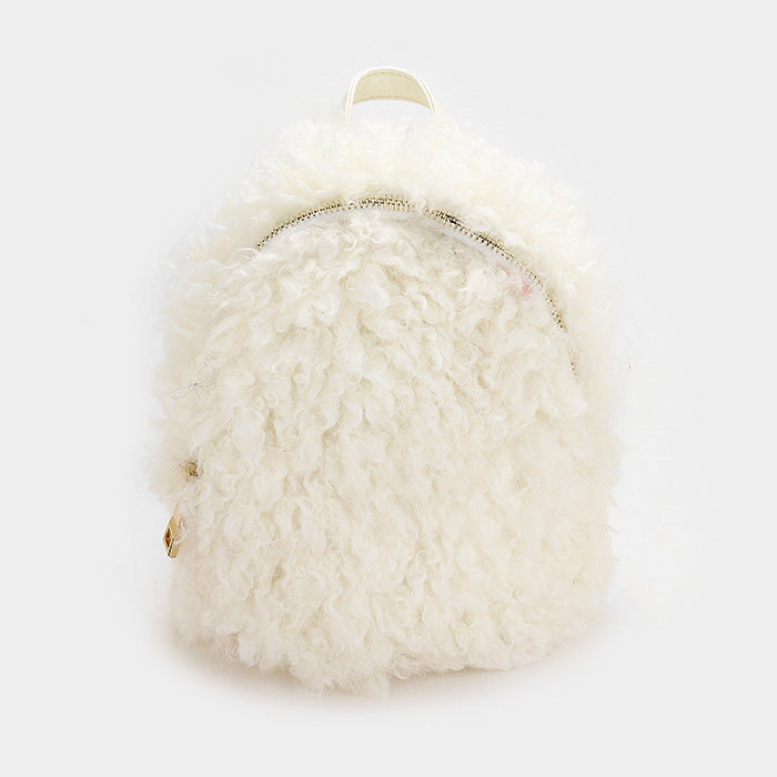 Madeline Love Ivory Faux Fur Backpack Bag - Bags & Wallets