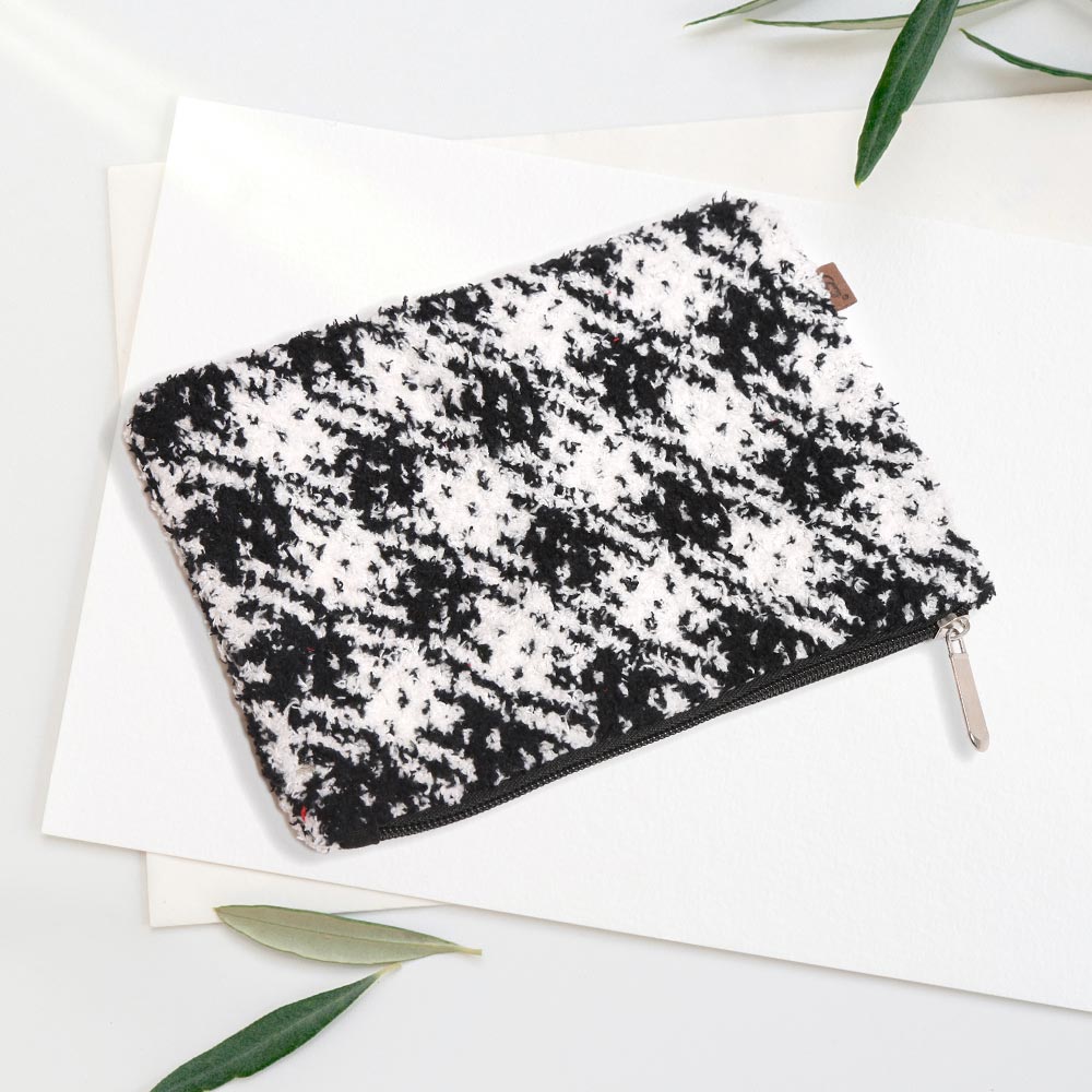 Madeline Love Black, White Buffalo Check Travel Pouch Small - Bags & Wallets