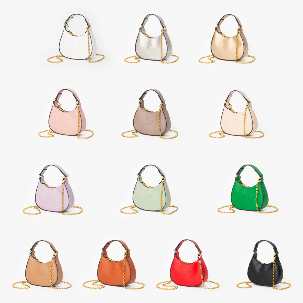 Madeline Love Taupe Faux Leather Mini Hobo Handbag / Crossbody Bag - Bags & Wallets - extra