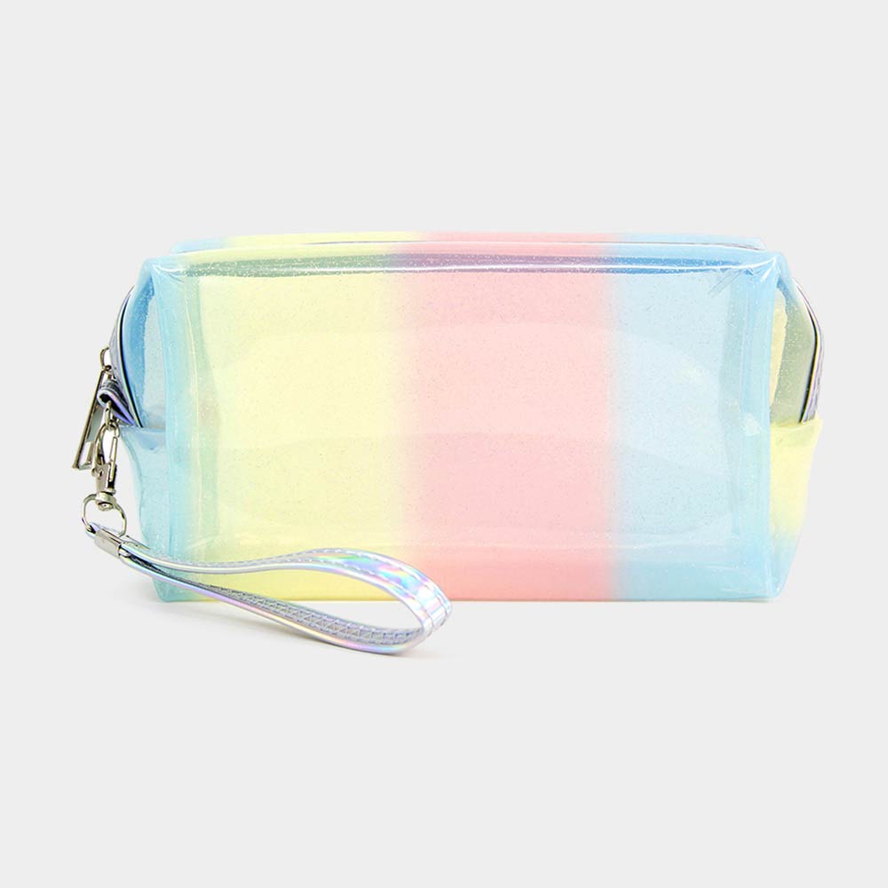 Madeline Love Multi Pastel Color Striped Pouch Bags - Beauty & Cosmetics