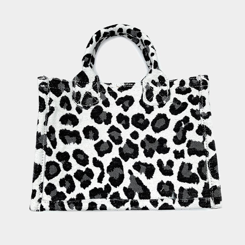 Madeline Love White Leopard Patterned Mini Tote Bag - Bags & Wallets - desc