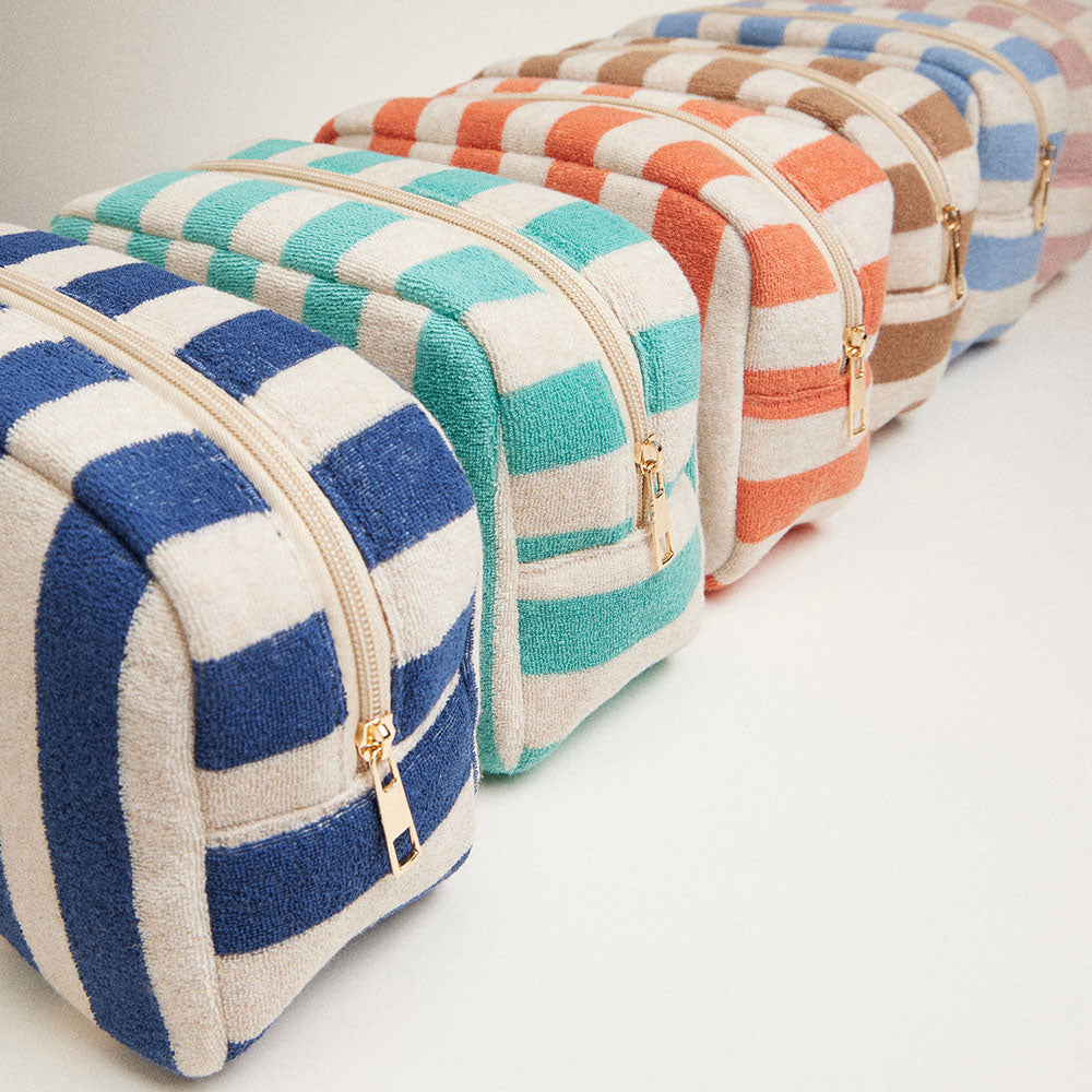 Striped Pattern Cosmetic Pouch Bag - Pouch Bag