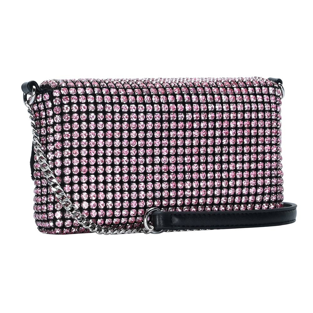 Madeline Love Pink Round Stone Embellished Crossbody Bag - Bags & Wallets - extra