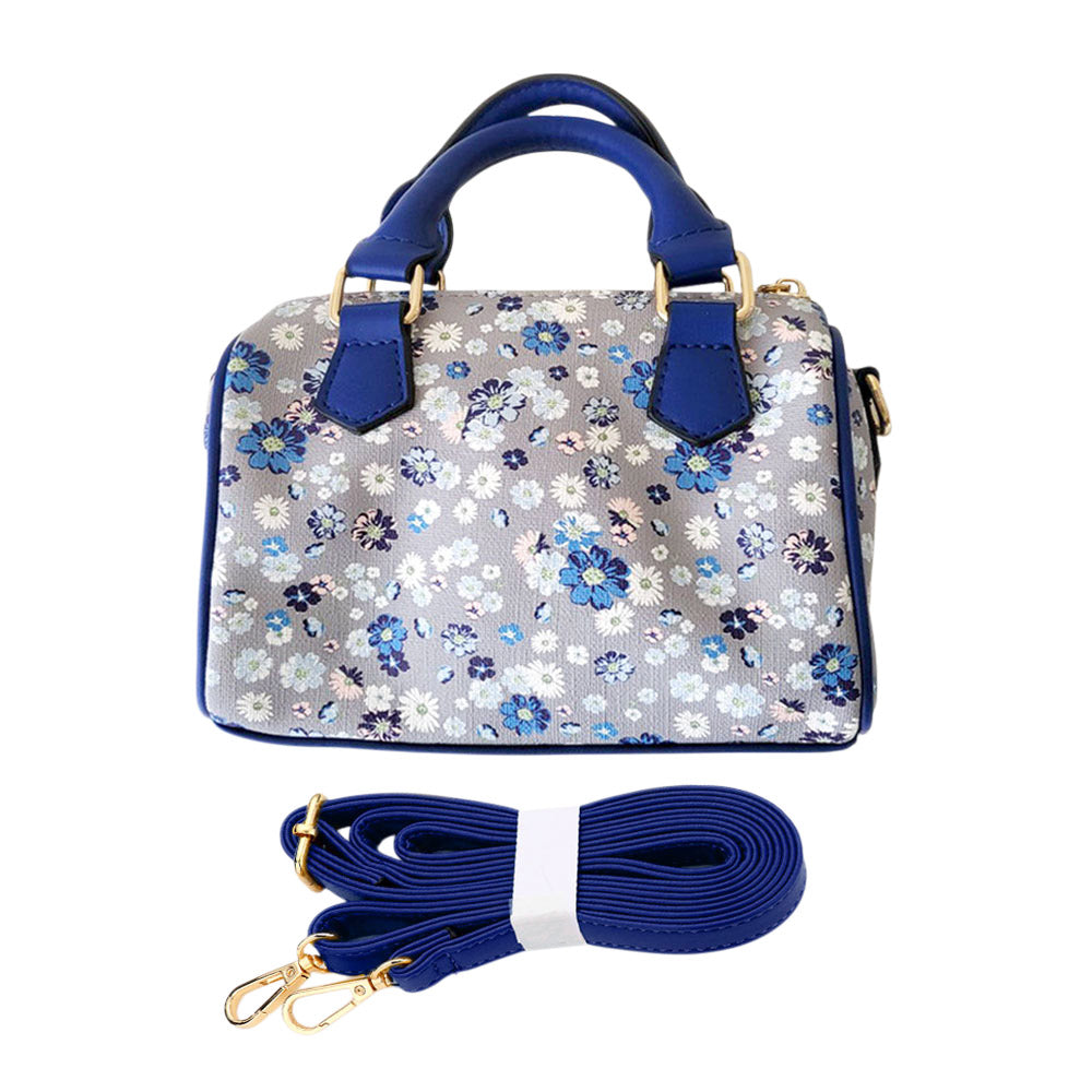 Madeline Love Blue Flower Patterned Tote / Crossbody Bag - Bags & Wallets - extra