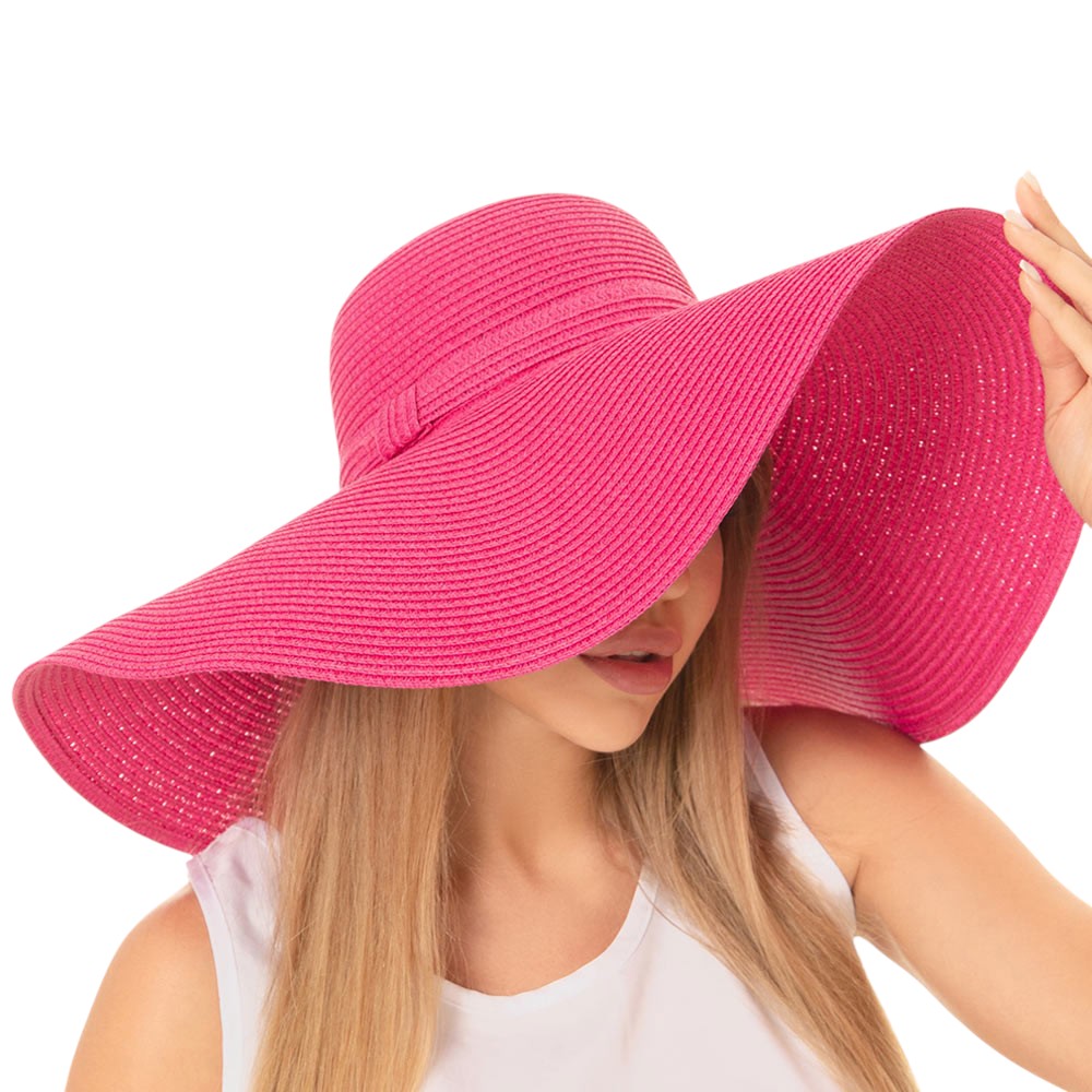 Solid Floppy Straw Sun Hat