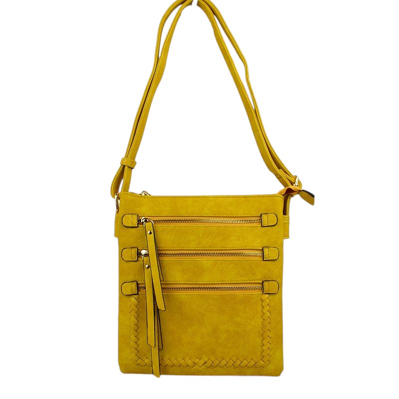Yellow Fashionable Womens Soft Faux Leather Crossbody Purse Shoulder Bag, Show your trendy side with this awesome crossbody bag. Have fun and look stylish. Versatile enough for wearing straight through the week, perfectly lightweight to carry around all day. Hands-Free Cross-Body adds an instant runway style to your look, giving it ladylike chic. This handbag is destined to become your new favorite. Detachable, adjustable crossbody strap. Exterior front zip pocket.