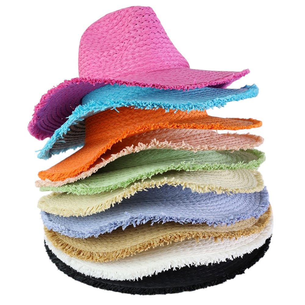 Frayed Solid Straw Sun Hat is the perfect addition to your summer wardrobe. Made with high-quality straw, it offers both style and functionality, keeping you cool and protected from the sun's rays. Its frayed edge adds a touch of effortless chic to any outfit. A must-have for any beach or outdoor adventure.