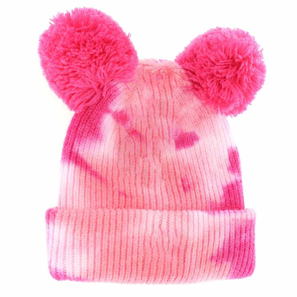 Fuchsia-Pink- BABY Tie Dye Double Fur Pom C.C Beanie combines cozy warmth with playful style, featuring a soft double-layered knit for extra insulation. Its vibrant tie-dye pattern adds a trendy, youthful touch, while the plush double fur pom offers a charming accent. Designed for delicate baby heads, this beanie ensures comfortable wear and keeps little ones snug during cooler days. Ideal for everyday outings or as a stylish statement accessory in any baby wardrobe.