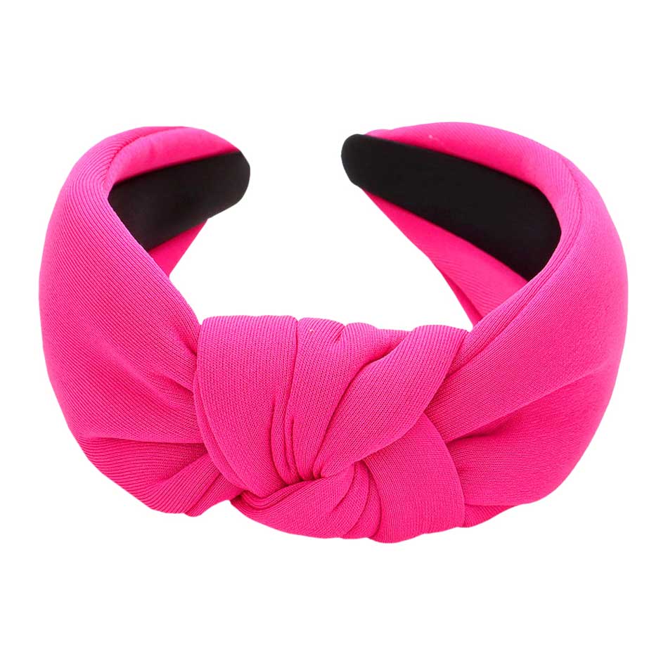Fuchsia Solid Knot Burnout Headband, create a natural & beautiful look while perfectly matching your color with the easy-to-use solid knot headband. Push your hair back and spice up any plain outfit with this knot headband!