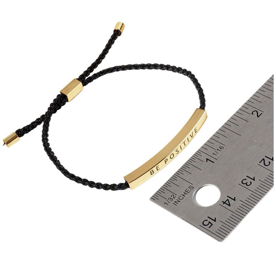 Gold-Dipped Bar Pointed Rope Cinch Pull Tie Bracelet is a versatile and stylish addition to any outfit. The adjustable cinch pull tie allows for a customizable fit, while the white gold dipped CHOOSE LOVE message adds a positive and meaningful touch. Perfect for expressing your personal style and spreading love.