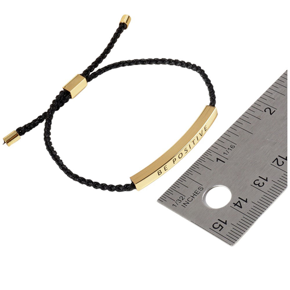 Gold-Dipped FOREVER TOGETHER Pointed Rope Cinch Pull Tie Bracelet is the perfect way to symbolize your eternal bond. The adjustable design ensures a comfortable fit, while the white gold dipped message bar adds a touch of elegance. Make a statement with this heartfelt accessory