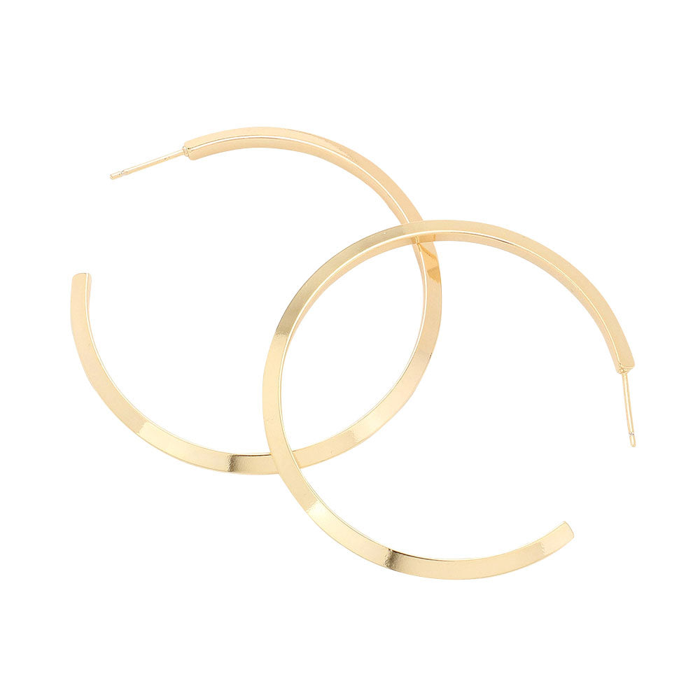 Gold 2 Inch Brass Metal Hoop Earrings, enhance your attire with these brass metal hoop earrings to show off your fun trendsetting style. Turn your ears into a chic fashion statement with these brass metal hoop earrings! An excellent choice for wearing at outings, parties, events, or any meaningful occasion.