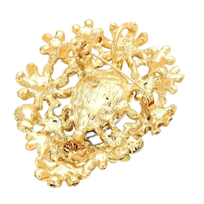 gold Glass Crystal Flower Cluster Brooch adds a touch of sophistication to any outfit. Made with sparkling glass crystals, this brooch is a perfect accessory for weddings, parties, or everyday wear. Its intricate design and high-quality materials make it a timeless addition to your collection.
