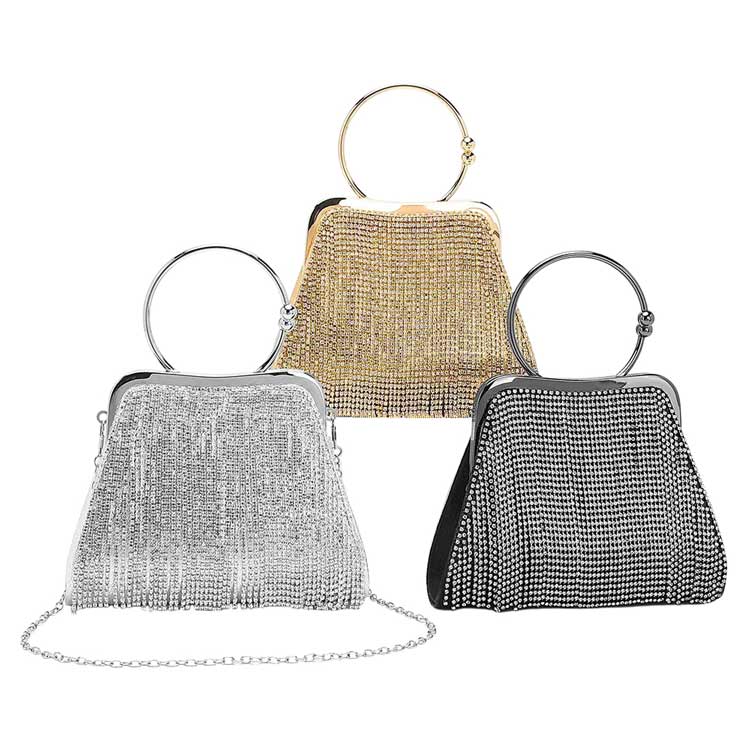 Gold Rhinestone Embellished Evening Tote Crossbody Bag, This tote bag is uniquely detailed, featuring a bright, sparkly finish giving. This is the perfect evening for any fancy or formal occasion when you want to accessorize your dress, gown, or evening attire during a wedding, bridesmaid bag, formal, or on date night.