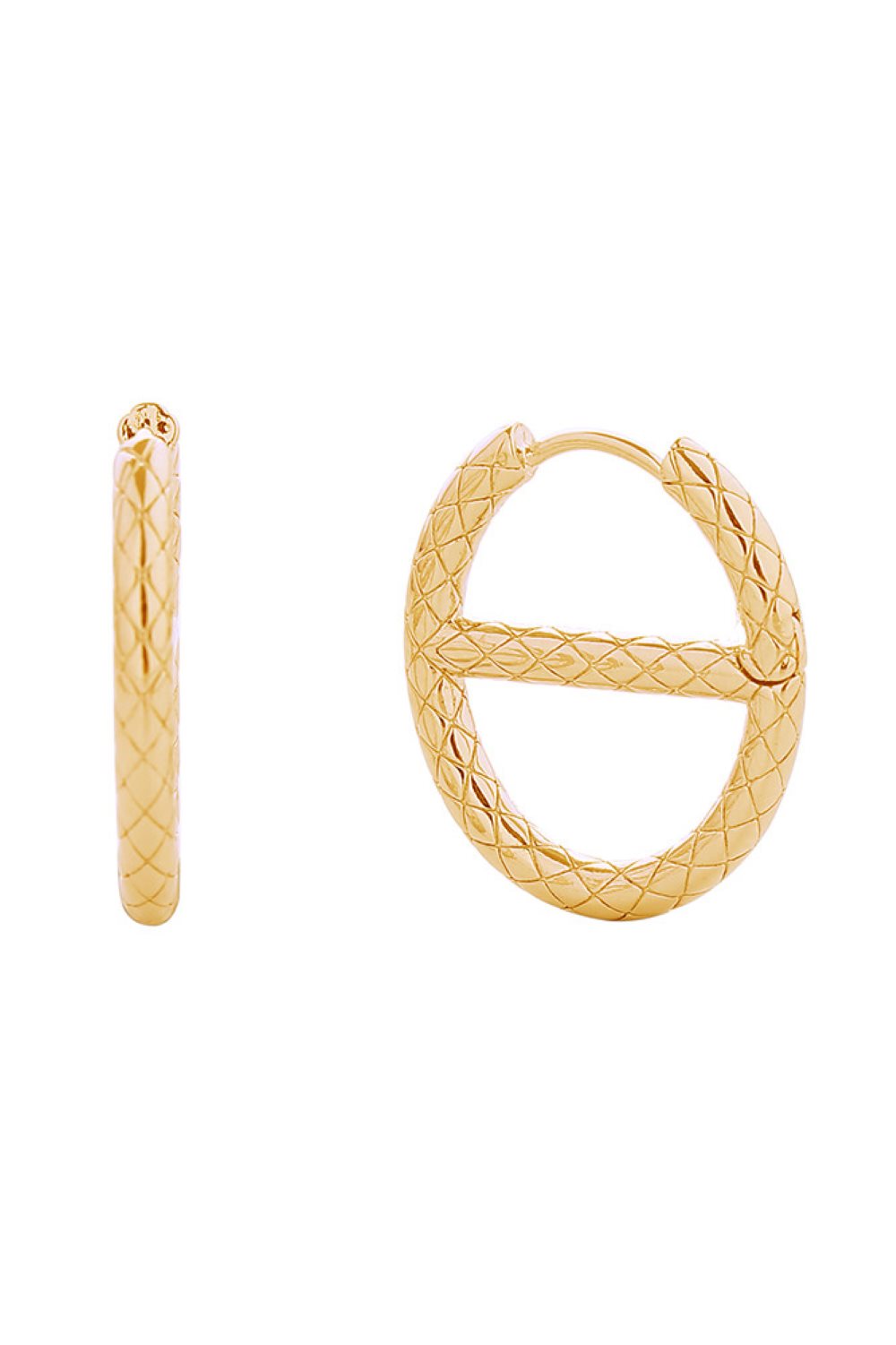 Gold Delicate 14K gold and white gold dipped huggie earrings featuring an elegant farandole design. Crafted from hypoallergenic brass, these petite 1.7cm earrings are perfect for sensitive ears. Lead and nickel compliant for safe, everyday wear. Expertly made in Korea with timeless style that complements any look.