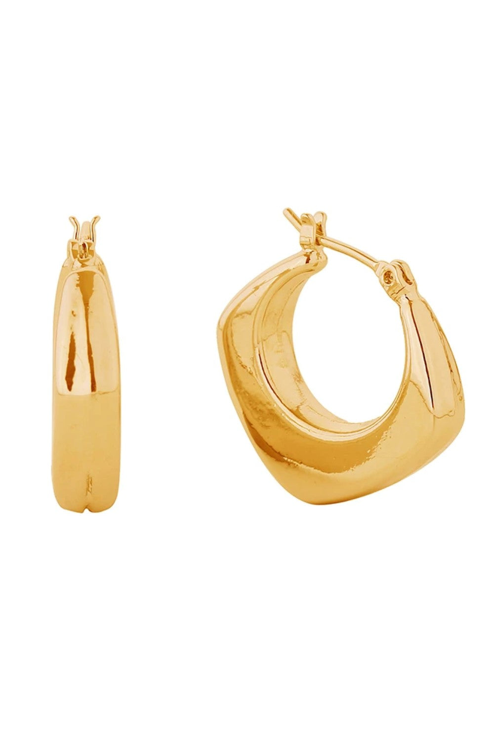 Gold Elevate your everyday look with these stunning 14K Gold/White Gold Dipped Puffy Rhombus Pincatch Earrings. Crafted from hypoallergenic brass and made in Korea, these earrings combine timeless elegance with comfort for sensitive skin. Featuring a distinctive puffy rhombus design with a 2.1cm diameter, they're the perfect size for versatile styling bold enough to make a statement, yet refined enough for any occasion.