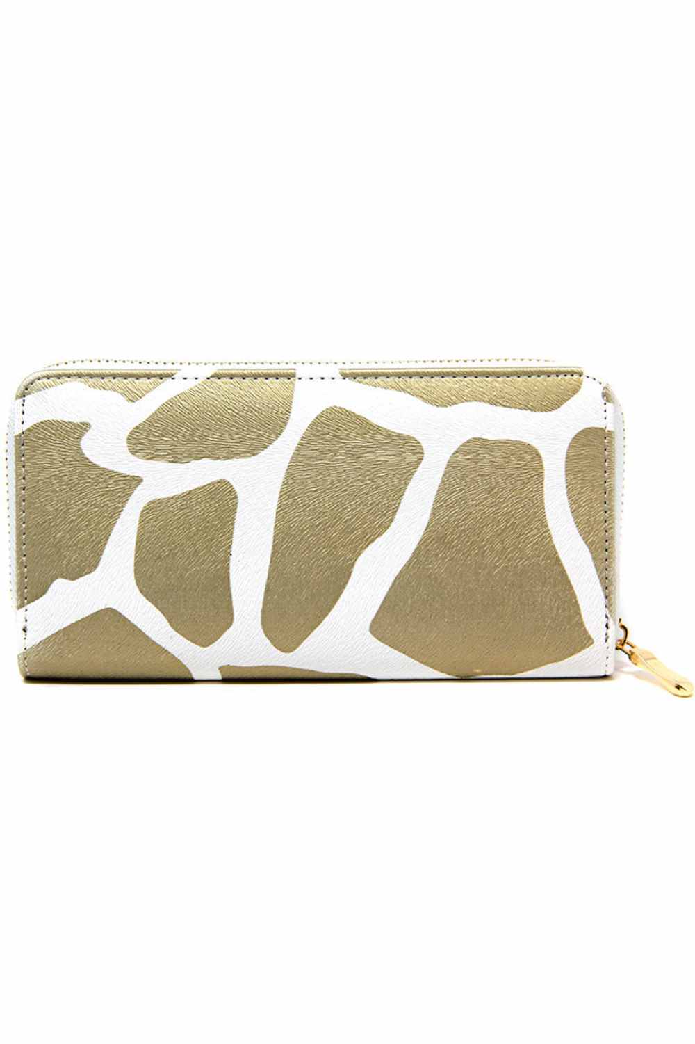 Gold Bring a touch of wild style to your everyday carry with this charming Giraffe Print Wallet. Crafted from durable 100% PU material, it offers reliable protection for your cards and cash. The compact 7.5" x 3.9" design fits perfectly in pockets and small bags, making it ideal for on-the-go use. Perfect for animal lovers and fashion-forward shoppers alike.