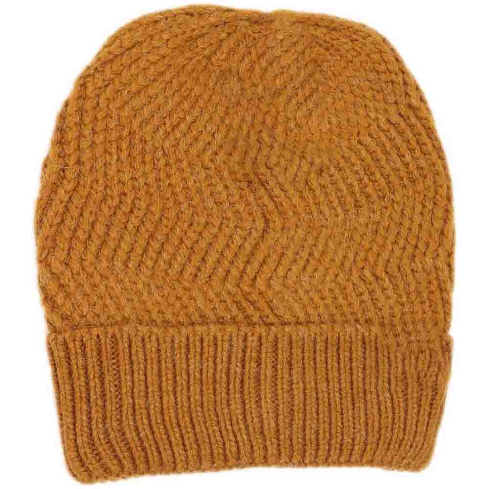 C.C Chevron Knitted Beanie With Cuff Hat