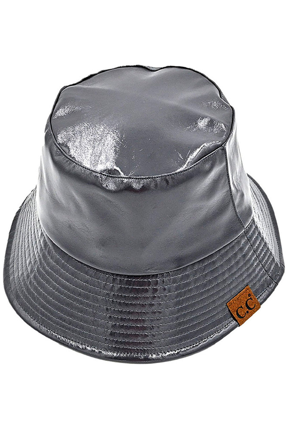Gray C.C Vegan Leather Bucket Hat offers a stylish and cruelty-free option for sun protection. Made from premium vegan leather, this hat provides both fashion and functionality. Keep your head cool and protected while making an ethical choice.