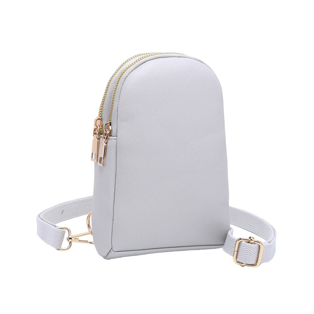 Gray Solid Faux Leather Sling Bag, is the perfect combination of style and convenience. Crafted from durable faux leather, it can withstand daily wear and tear and its adjustable shoulder strap ensures a comfortable fit. Perfect Birthday Gift, Anniversary Gift, Mother's Day Gift, Graduation Gift, Valentine's Day Gift.