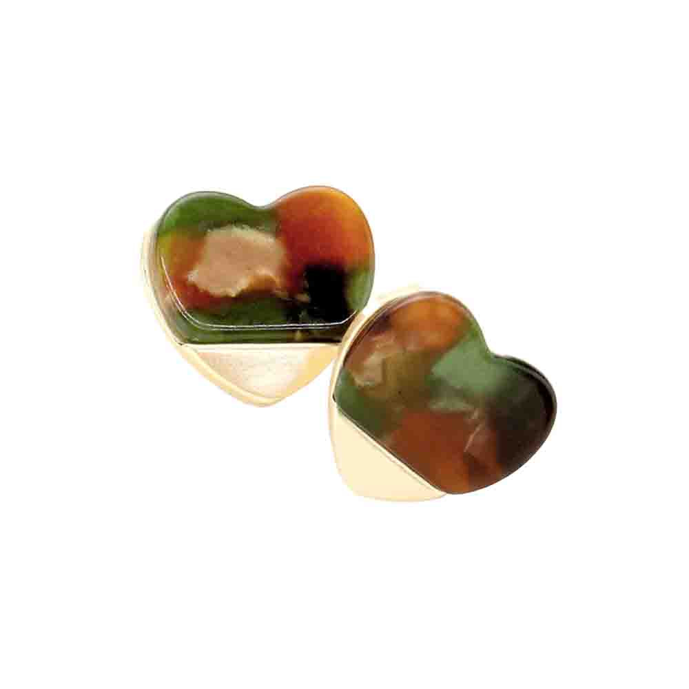 Green Celluloid Acetate Heart Stud Earrings, put on a pop of color to complete your ensemble. Perfect Birthday Gift, Anniversary Gift, Valentines Day Gift, Mother's Day Gift, Regalo Cumpleanos, Regalo Dia de las Madres, Mom Gift, Thank you Gift, Just Because Gift, Love you Gift