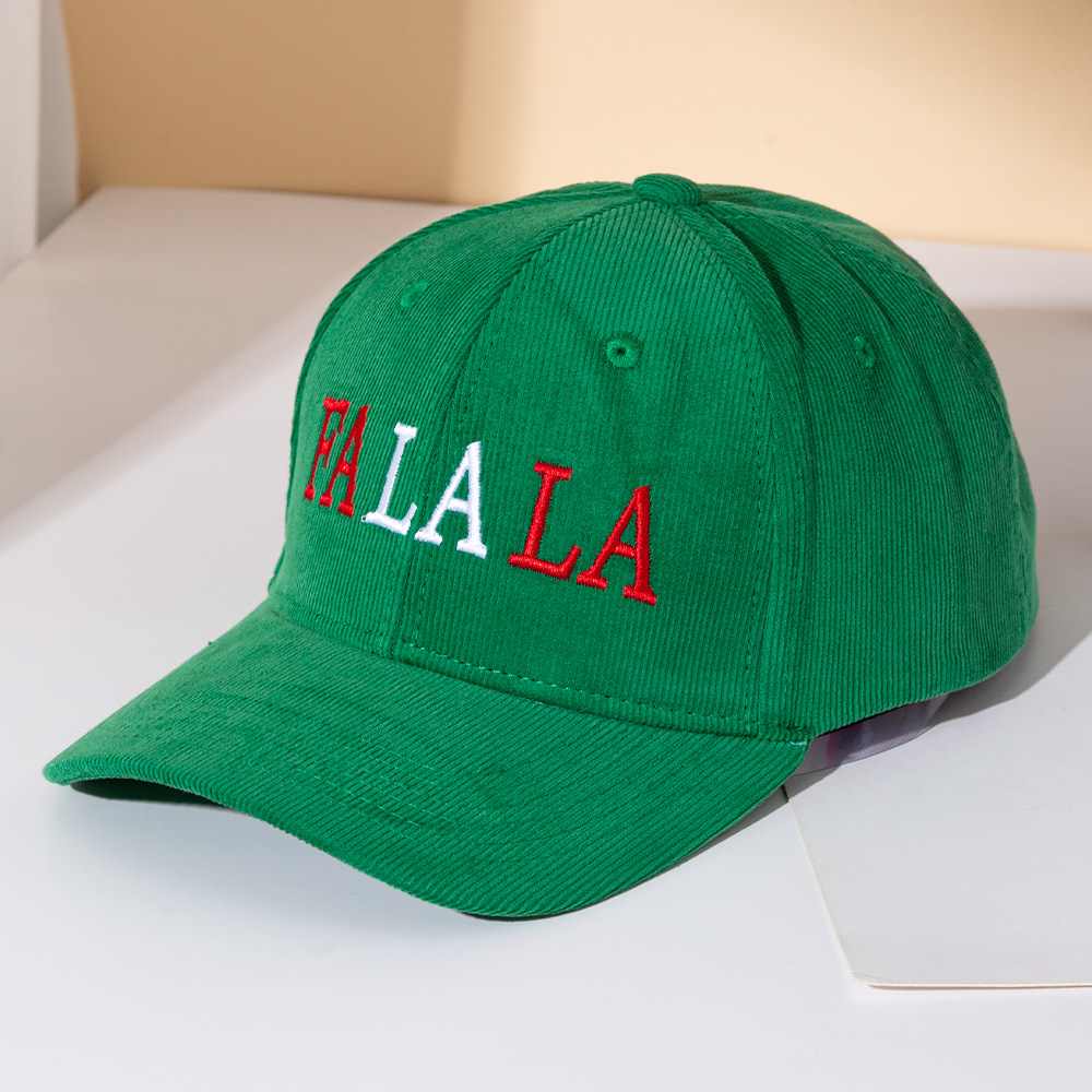 FA LA LA Message Embroidered Five Panel Canvas Snapback Baseball Cap
