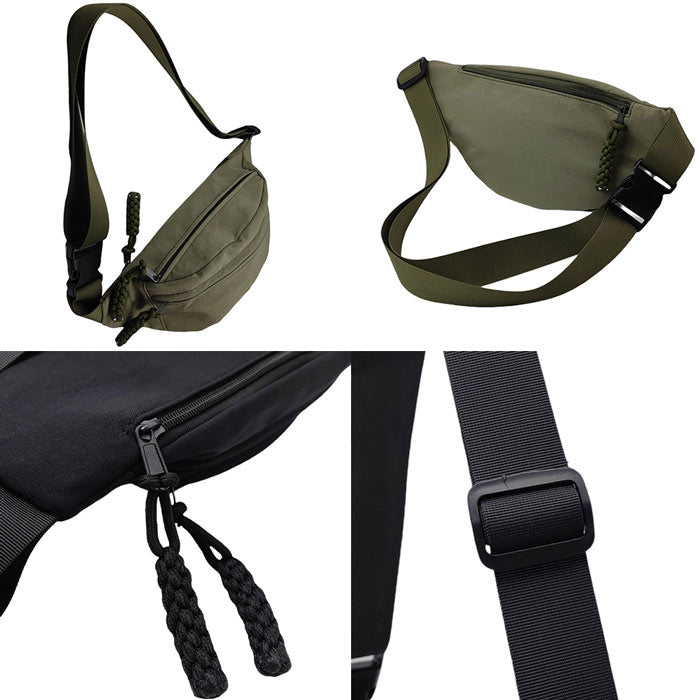 Green-The Fanny Pack Chest Bag, This bag designed for hands-free convenience and versatility. With its multiple pockets and sturdy construction, it's the perfect accessory for outdoor activities or travel. Made with durable materials, it ensures long-term use for all your essentials.Perfect gift choice for someone you love-3