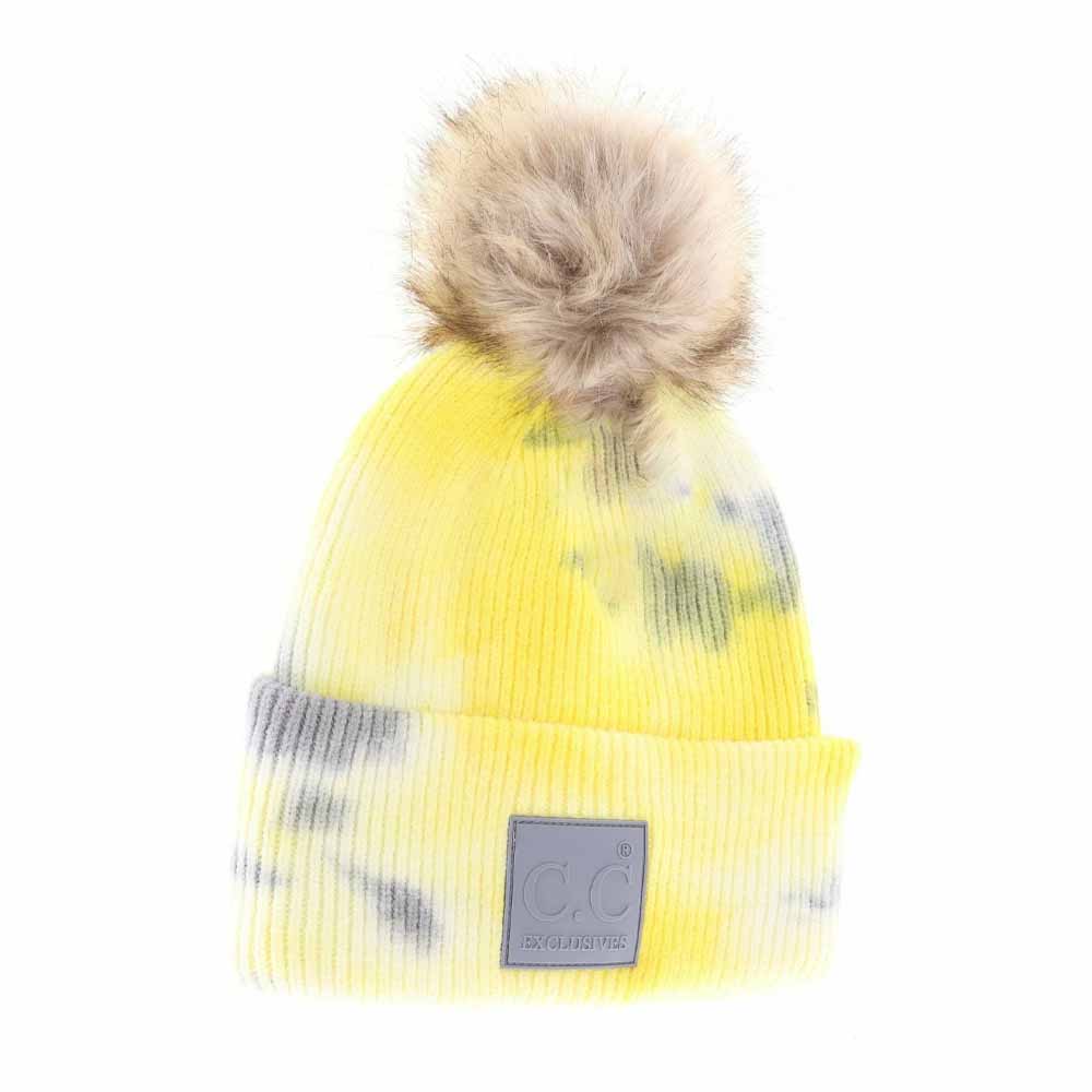 Grey-Yellow-Tie Dye Fur Pom C.C Beanie seamlessly combines vibrant design with functional warmth. Expertly crafted, it features a unique tie-dye pattern and a luxurious fur pom that adds both texture and flair. Made from soft, stretchable materials, this beanie offers a comfortable, secure fit suitable for various head sizes. Ideal for cold weather, it elevates any winter wardrobe with its blend of fashion-forward style and practical insulation.