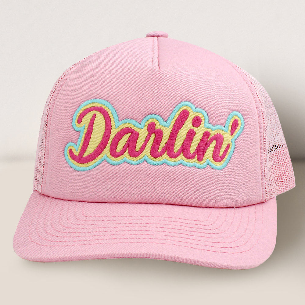 Madeline Love Pink DARLIN Message Mesh Back Baseball Cap - Hats