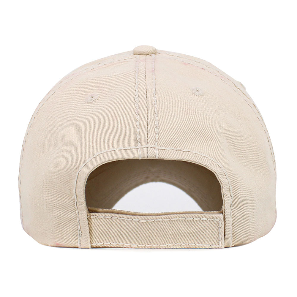 Madeline Love Beige WALK BY FAITH Message Patch Vintage Baseball Cap - Hats - extra