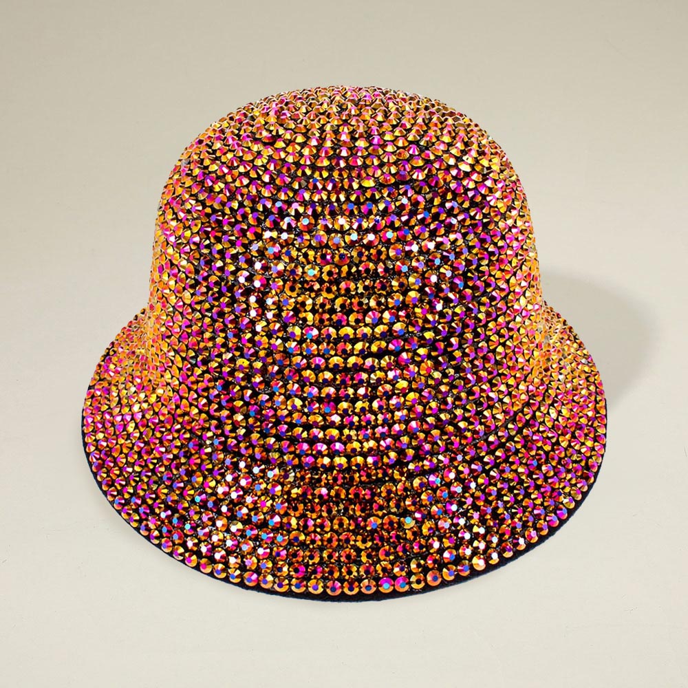 Purple Bling Studded Bucket Hat