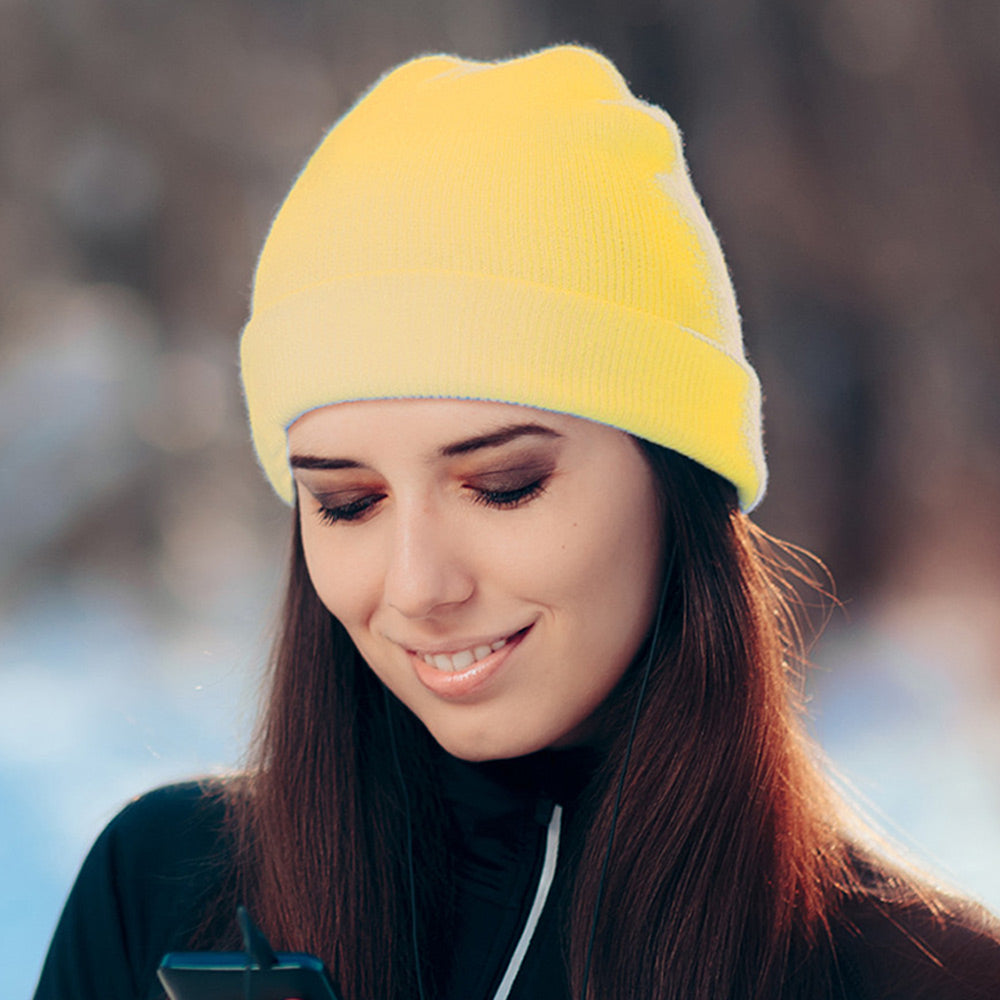 Yellow Soft Basic Beanie Hat
