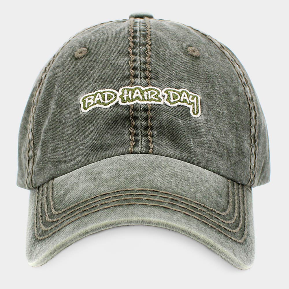 Madeline Love Olive Green BAD HAIR DAY Vintage Baseball Cap - Hats